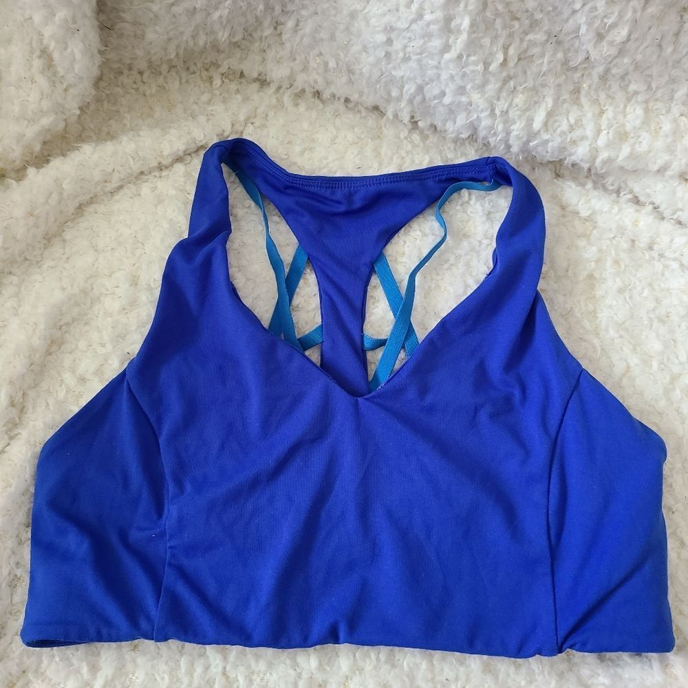 Fabletics Kessler High Impact Sports Bra Sz L In Endeavor/Royal